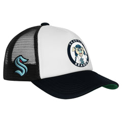 Seattle Kraken Mitchell & Ness Youth Mascot Adjustable Trucker Hat - White - NHL 203109693