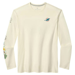Miami Dolphins Oasis Endzone Lux Long Sleeve T-Shirt Cream