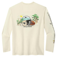 Miami Dolphins Oasis Endzone Lux Long Sleeve T-Shirt Cream