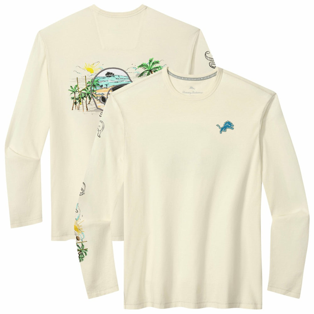 Detroit Lions Oasis Endzone Lux Long Sleeve T-Shirt Cream