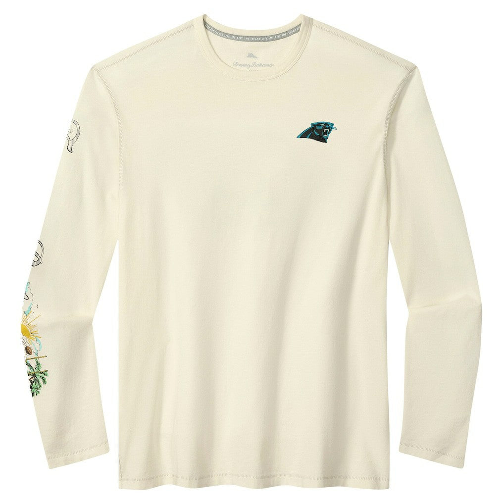 Carolina Panthers Oasis Endzone Lux Long Sleeve T-Shirt Cream
