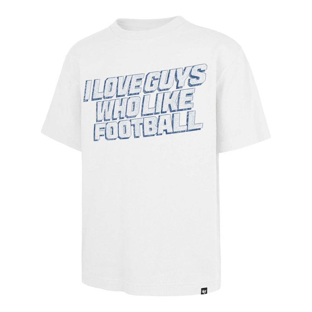 47 brand Los Angeles Chargers '47 Unisex I Love Guys Who Like Football Foundation T-Shirt White