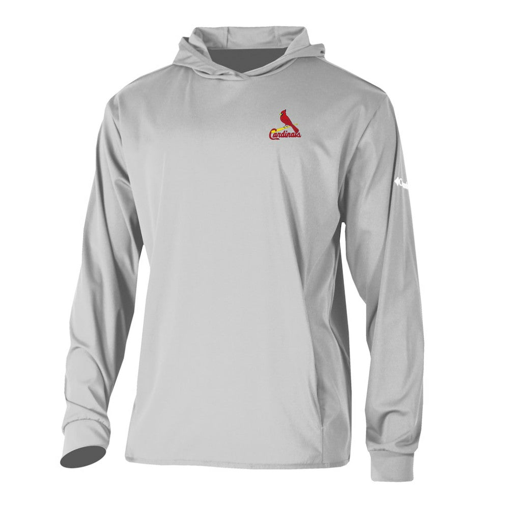 St. Louis Cardinals Columbia Long Drive Pullover Hoodie - Gray - Columbia Sale