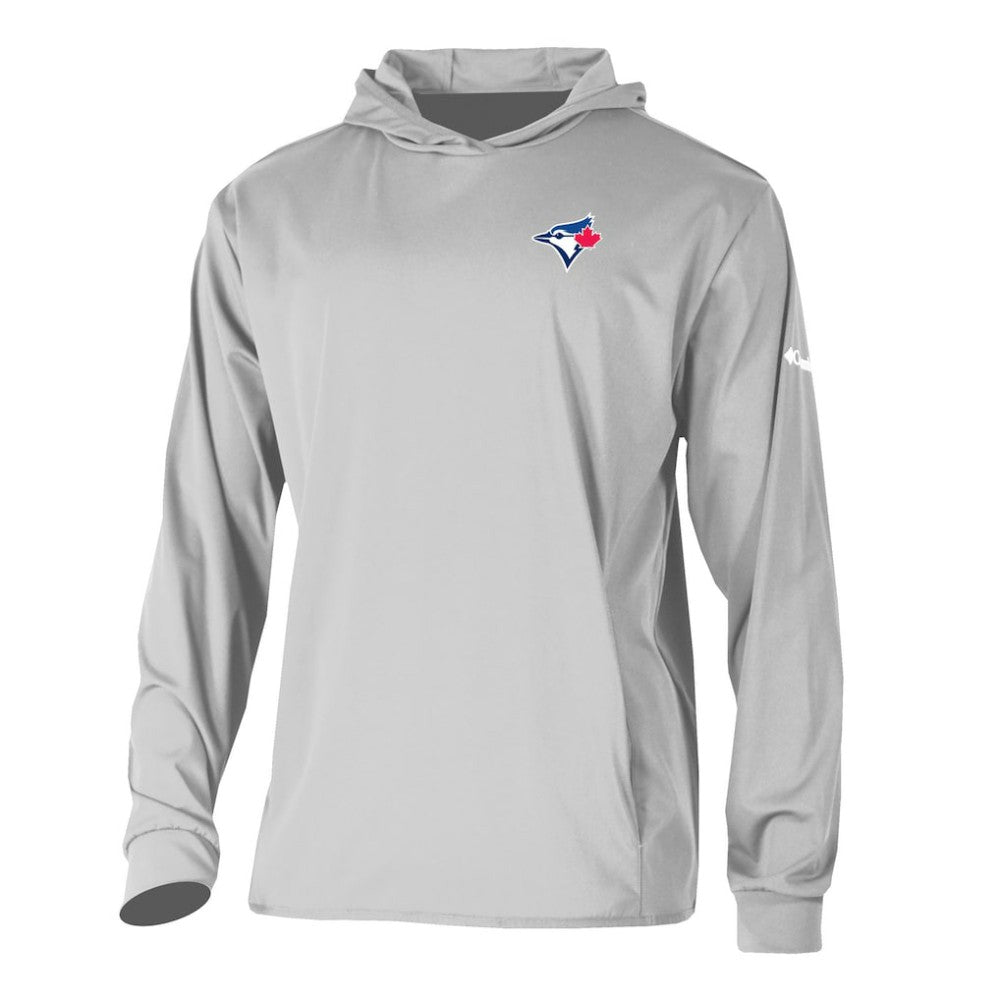 Toronto Blue Jays Columbia Long Drive Pullover Hoodie - Gray - Columbia Sale