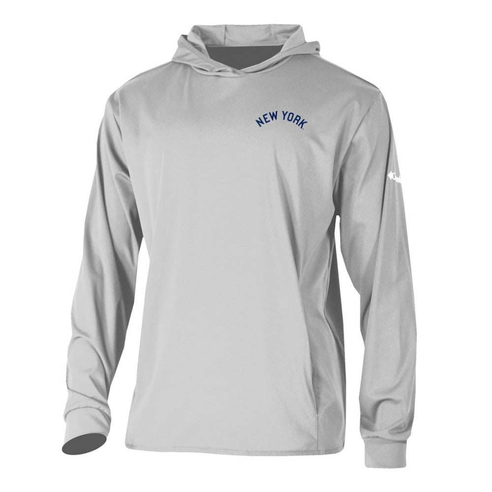 New York Yankees Columbia Long Drive Pullover Hoodie - Gray - Columbia Sale