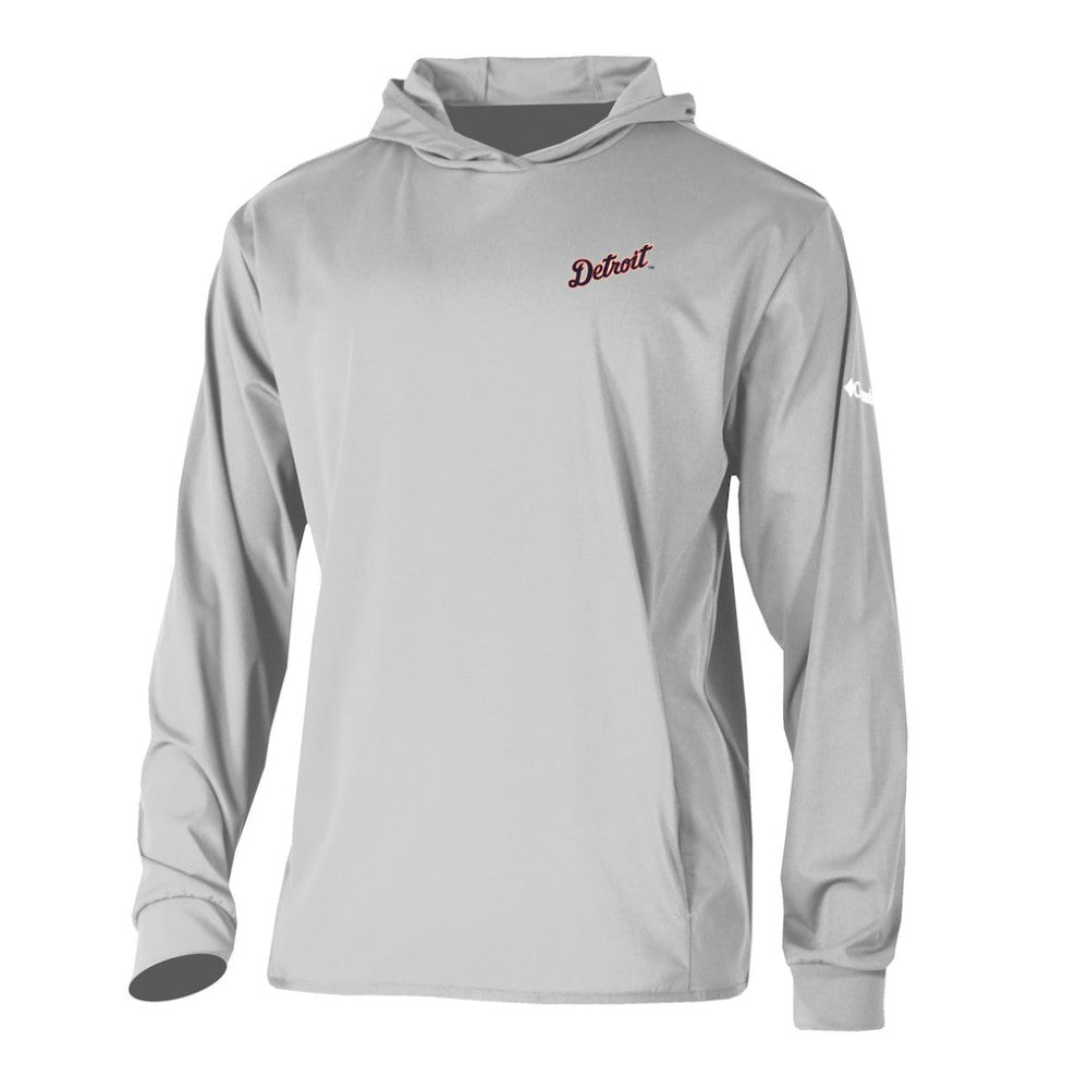 Detroit Tigers Columbia Long Drive Pullover Hoodie - Gray - Columbia Lifestyle