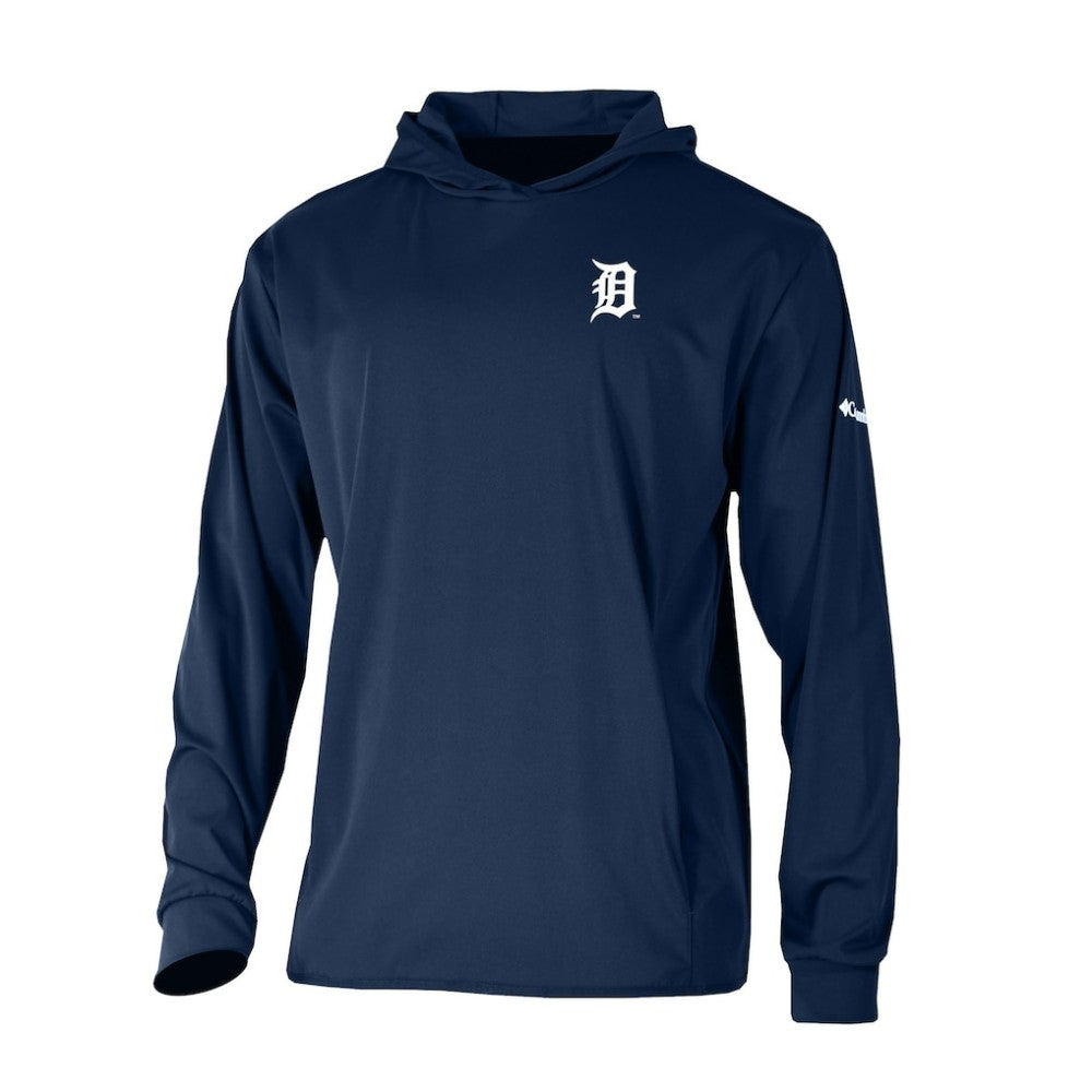 Detroit Tigers Columbia Long Drive Pullover Hoodie - Navy - Columbia Online