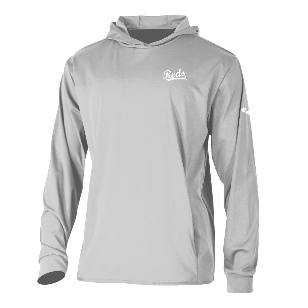 Cincinnati Reds Columbia Long Drive Pullover Hoodie - Gray - Columbia Discount