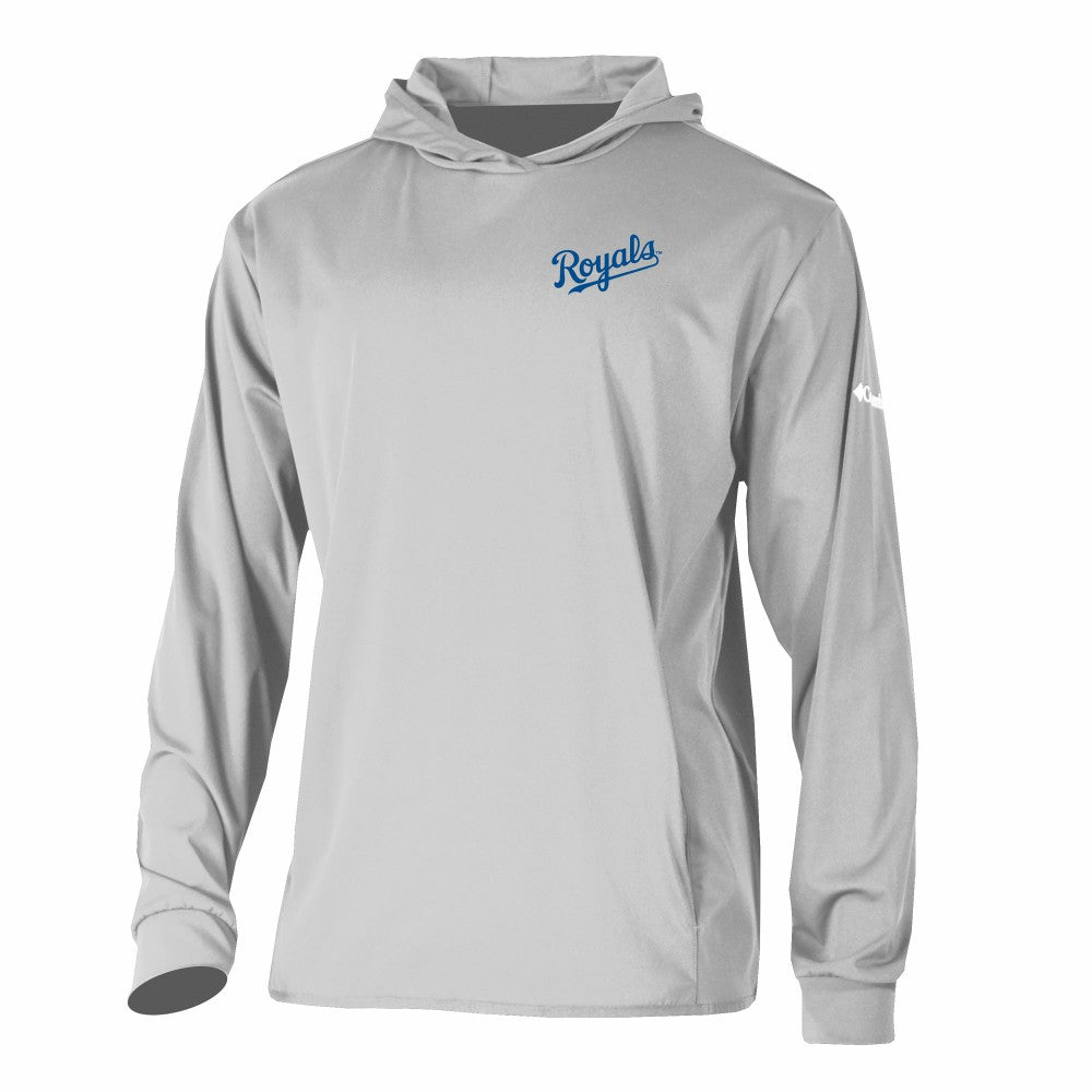 Kansas City Royals Columbia Long Drive Pullover Hoodie - Gray - Columbia Sale