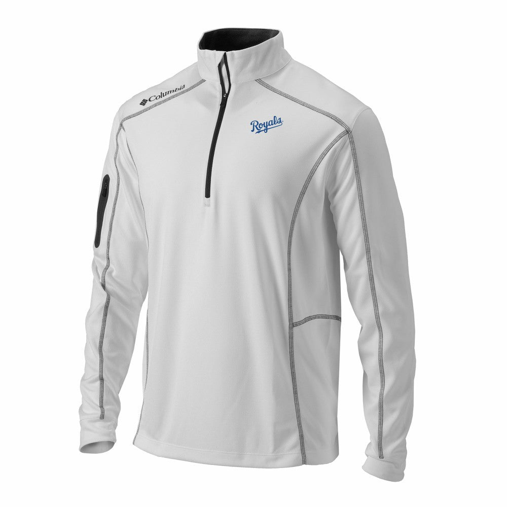 Kansas City Royals Columbia Omni-Wick Shotgun Quarter-Zip Pullover - White - Columbia Discount