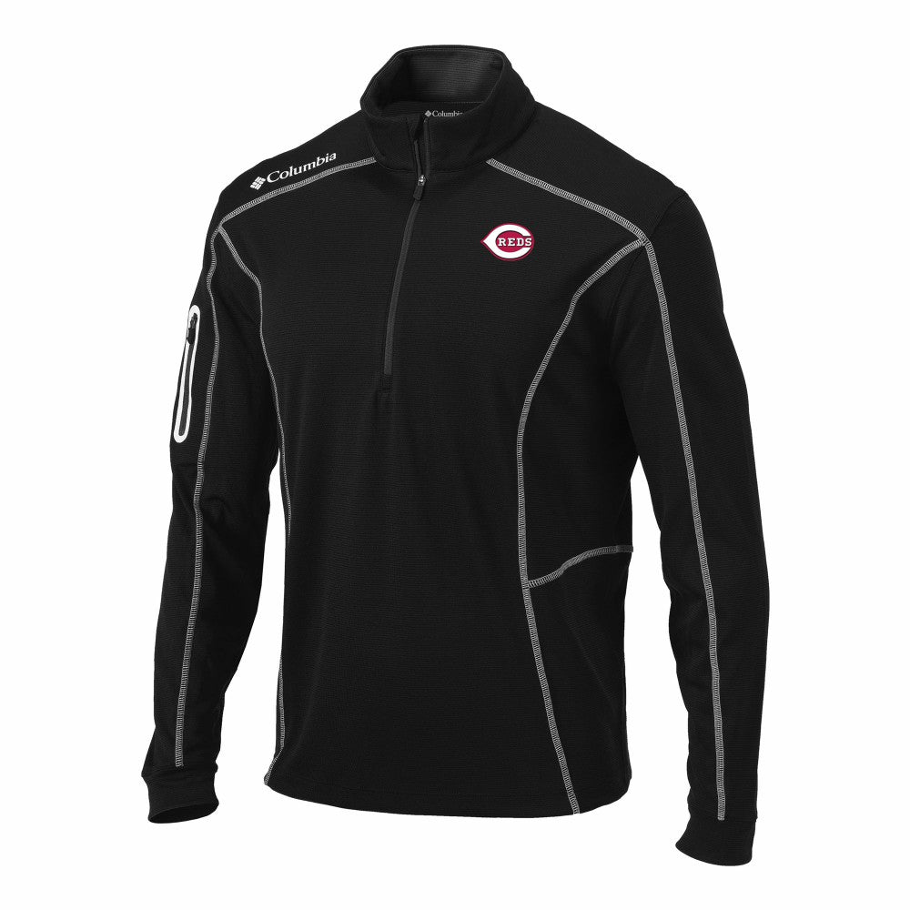 Cincinnati Reds Columbia Omni-Wick Shotgun Quarter-Zip Pullover - Black - Columbia Online