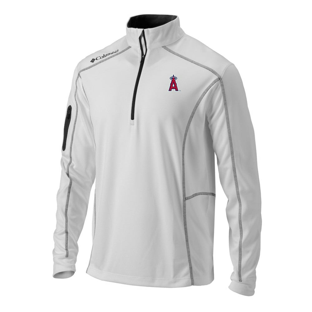 Los Angeles Angels Columbia Omni-Wick Shotgun Quarter-Zip Pullover - White - Columbia on Sale