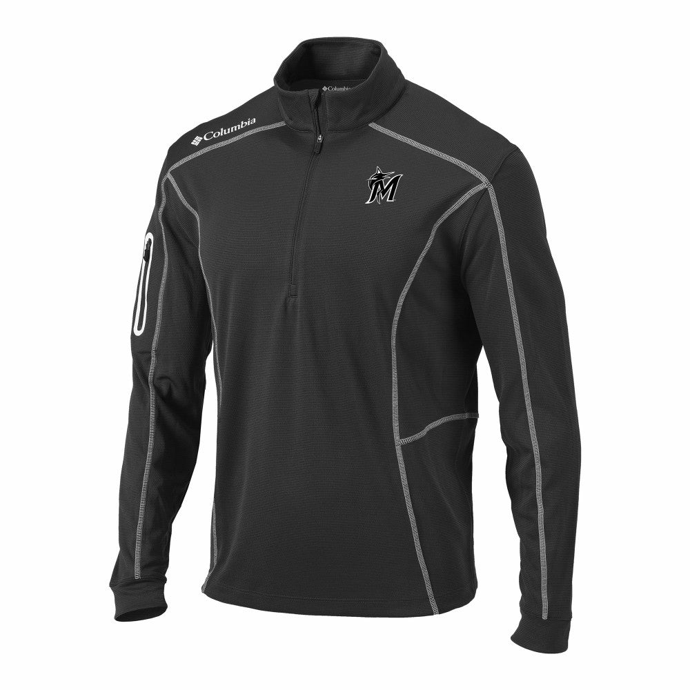 Miami Marlins Columbia Omni-Wick Shotgun Quarter-Zip Pullover - Gray - Columbia Sale