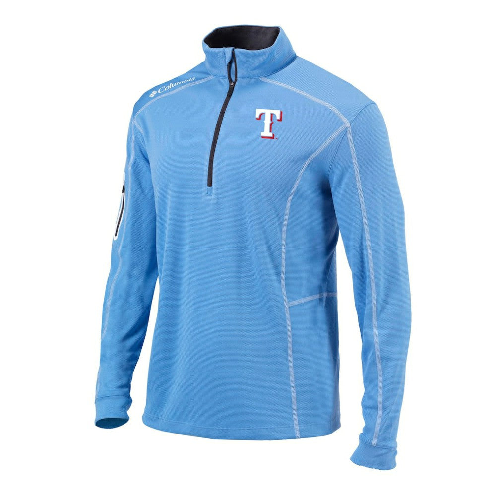 Texas Rangers Columbia Omni-Wick Shotgun Quarter-Zip Pullover - Light Blue - Columbia Online