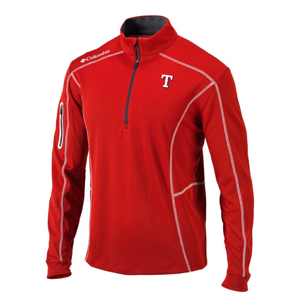 Texas Rangers Columbia Omni-Wick Shotgun Quarter-Zip Pullover - Red - Columbia Online