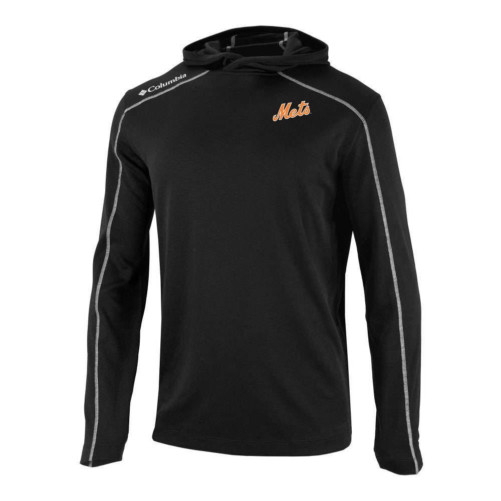 New York Mets Columbia Omni-Wick Shotgun Pullover Hoodie - Black - Columbia Lifestyle