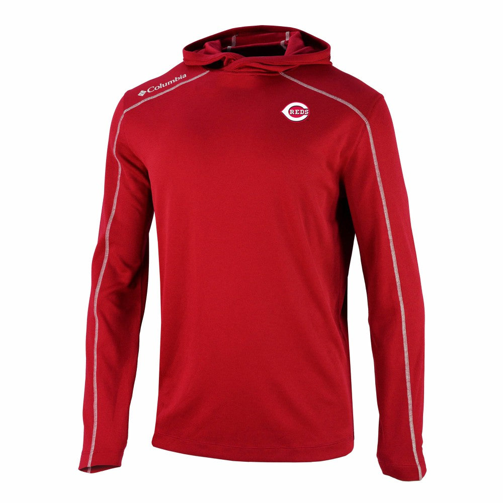 Cincinnati Reds Columbia Omni-Wick Shotgun Pullover Hoodie - Red - Columbia Sale