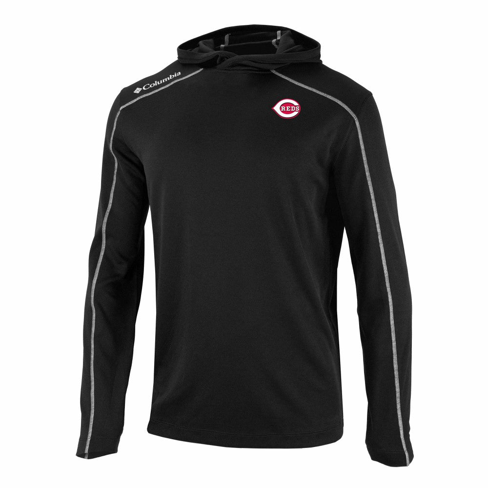 Cincinnati Reds Columbia Omni-Wick Shotgun Pullover Hoodie - Black - Columbia Sale
