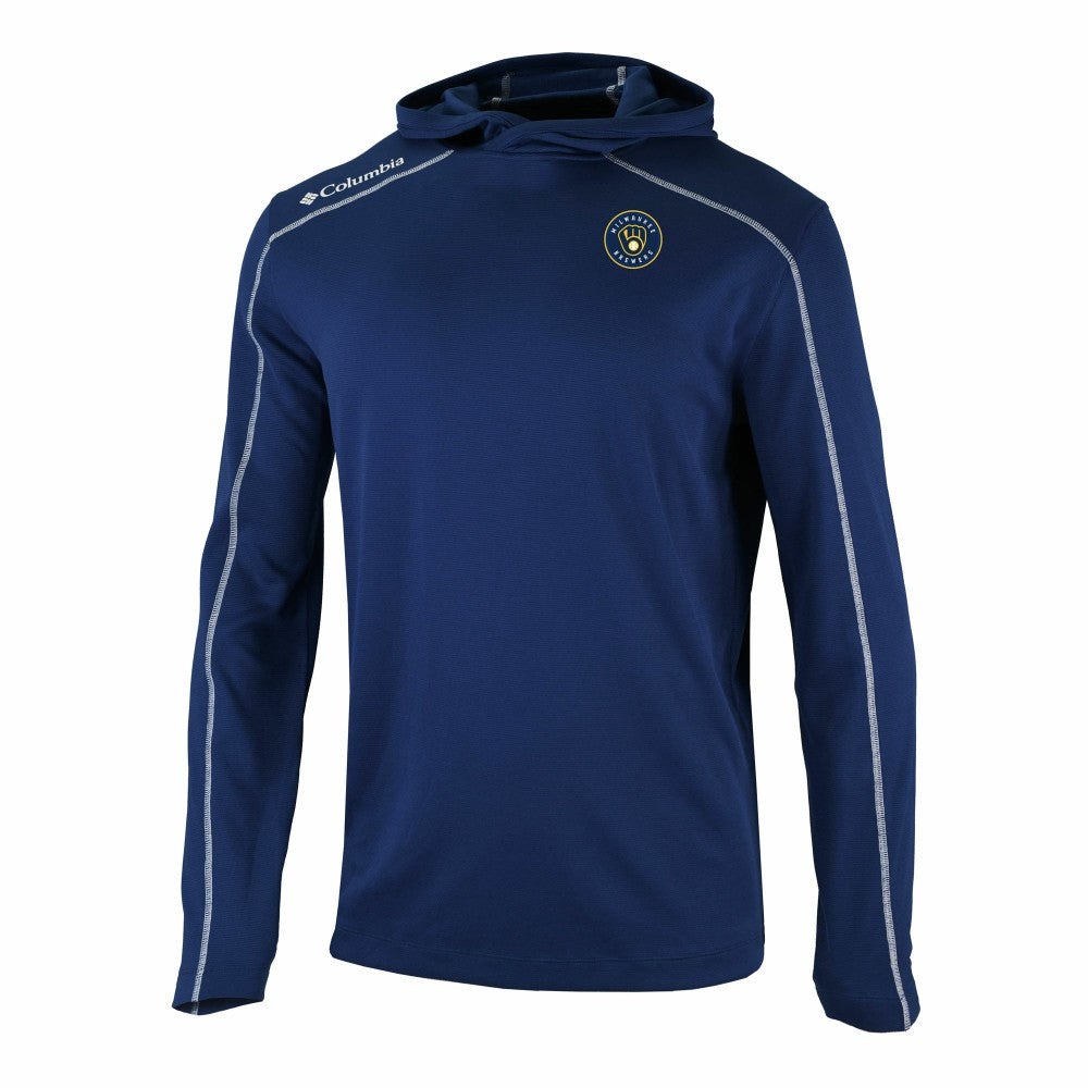 Milwaukee Brewers Columbia Omni-Wick Shotgun Pullover Hoodie - Navy - Columbia Online