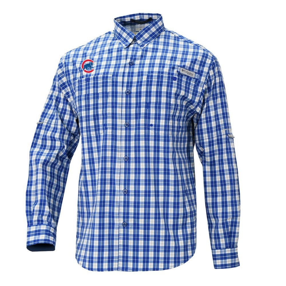 Chicago Cubs Columbia Super Tamiami Omni-Shade Long Sleeve Button-Down Shirt - Royal - Columbia on Sale