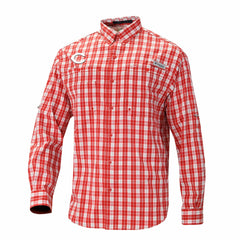 Cincinnati Reds Columbia Super Tamiami Omni-Shade Long Sleeve Button-Down Shirt - Red - Columbia Discount