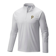 Pittsburgh Pirates Columbia Terminal Tackle Omni-Wick Raglan Quarter-Zip Pullover - White - Columbia Online