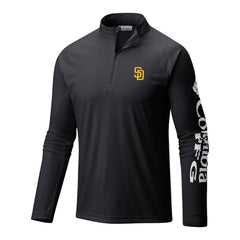 San Diego Padres Columbia Terminal Tackle Omni-Wick Raglan Quarter-Zip Pullover - Black - Columbia Online