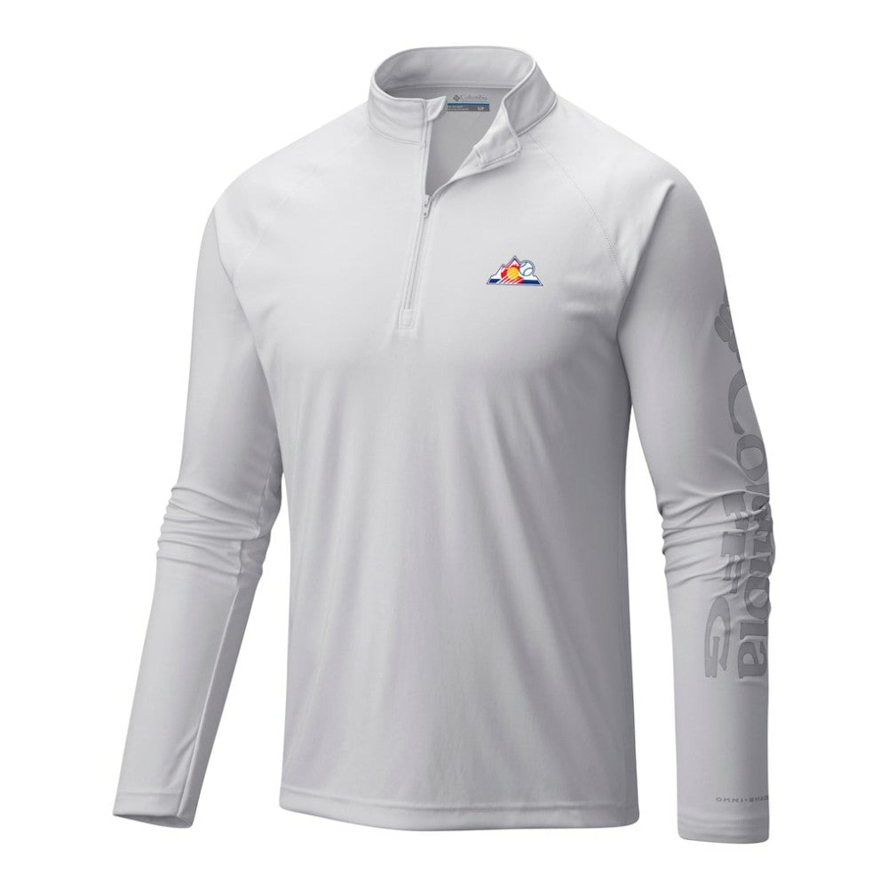 Colorado Rockies Columbia Terminal Tackle Omni-Wick Raglan Quarter-Zip Pullover - White - Columbia on Sale
