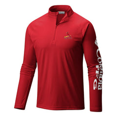 St. Louis Cardinals Columbia Terminal Tackle Omni-Wick Raglan Quarter-Zip Pullover - Red - Columbia Discount