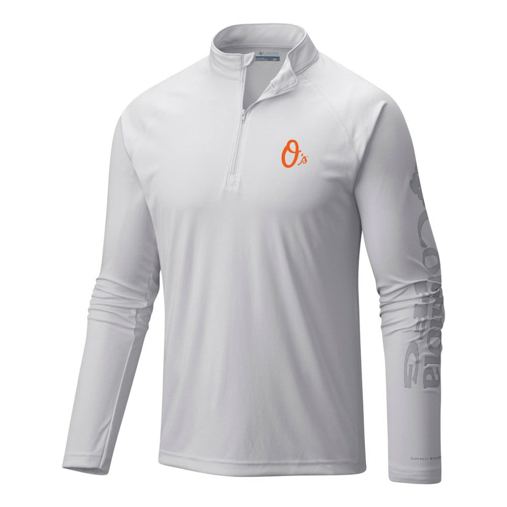 Baltimore Orioles Columbia Terminal Tackle Omni-Wick Raglan Quarter-Zip Pullover - White - Columbia Sale