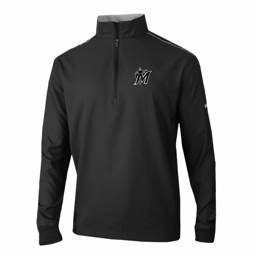 Miami Marlins Columbia Omni-Wick Bogey's Paradise Quarter-Zip Pullover - Black - Columbia Discount