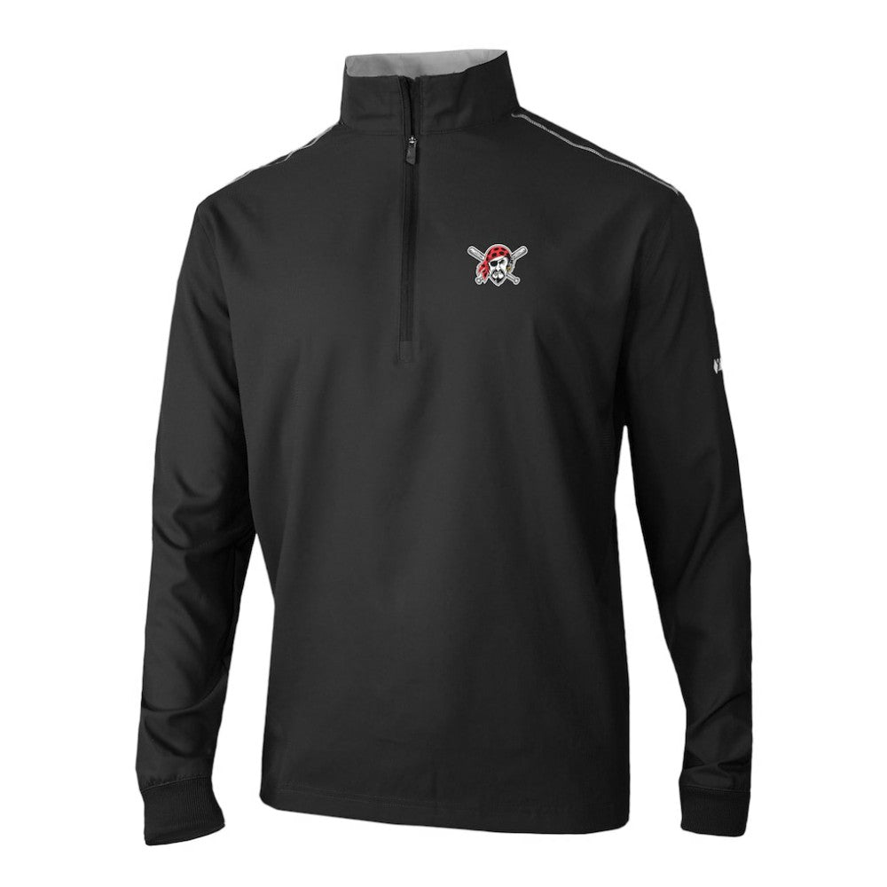 Pittsburgh Pirates Columbia Omni-Wick Bogey's Paradise Quarter-Zip Pullover - Black - Columbia Discount