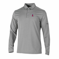 Los Angeles Angels Columbia Omni-Wick Pin High Long Sleeve Polo - Gray - Columbia Online