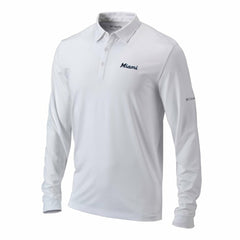 Miami Marlins Columbia Omni-Wick Pin High Long Sleeve Polo - White - Columbia Online