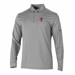 Minnesota Twins Columbia Omni-Wick Pin High Long Sleeve Polo - Gray - Columbia Sale