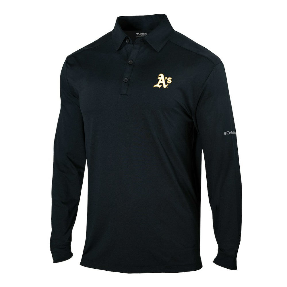 Athletics Columbia Omni-Wick Pin High Long Sleeve Polo - Black - Columbia Online