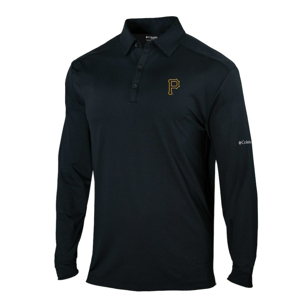 Pittsburgh Pirates Columbia Omni-Wick Pin High Long Sleeve Polo - Black - Columbia Online