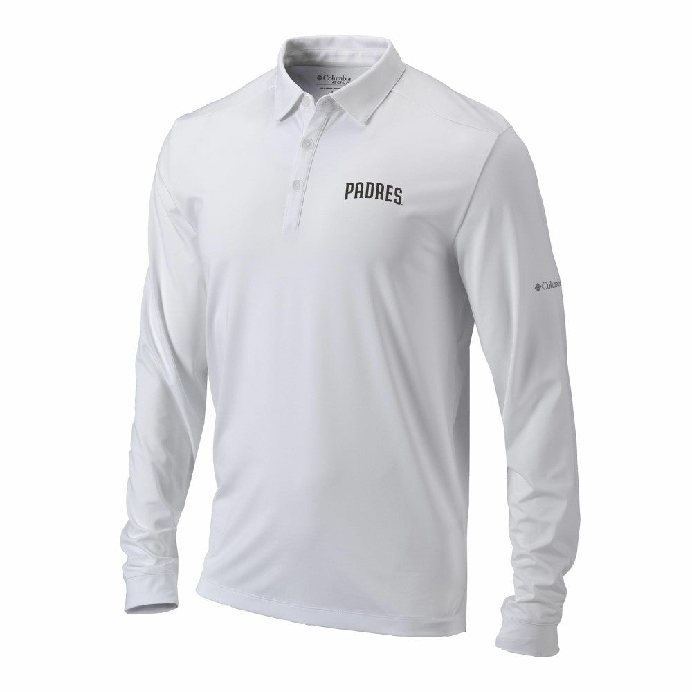 San Diego Padres Columbia Omni-Wick Pin High Long Sleeve Polo - White - Columbia Online