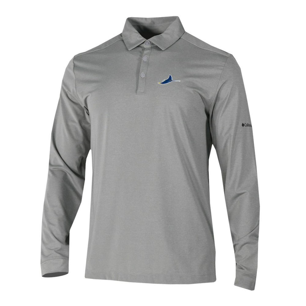 Tampa Bay Rays Columbia Omni-Wick Pin High Long Sleeve Polo - Gray - Columbia Discount