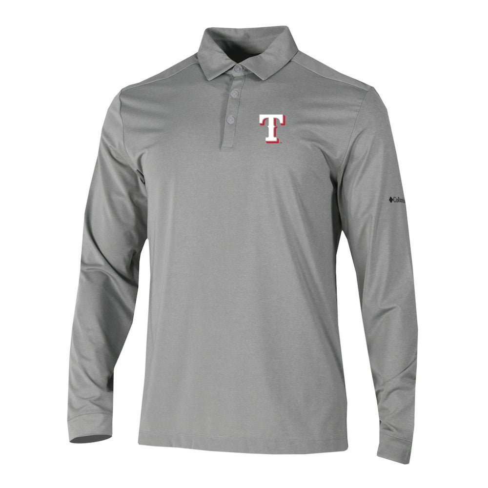 Texas Rangers Columbia Omni-Wick Pin High Long Sleeve Polo - Gray - Columbia Online