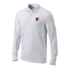 Baltimore Orioles Columbia Omni-Wick Pin High Long Sleeve Polo - White - Columbia Lifestyle