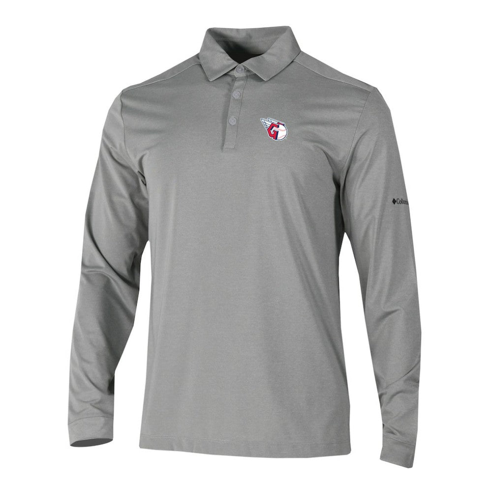 Cleveland Guardians Columbia Omni-Wick Pin High Long Sleeve Polo - Gray - Columbia Online