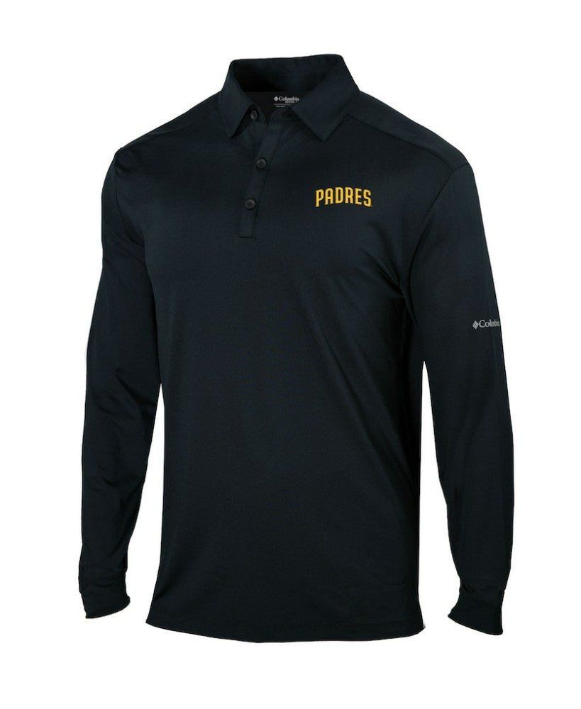 San Diego Padres Columbia Omni-Wick Pin High Long Sleeve Polo - Black - Columbia Sale