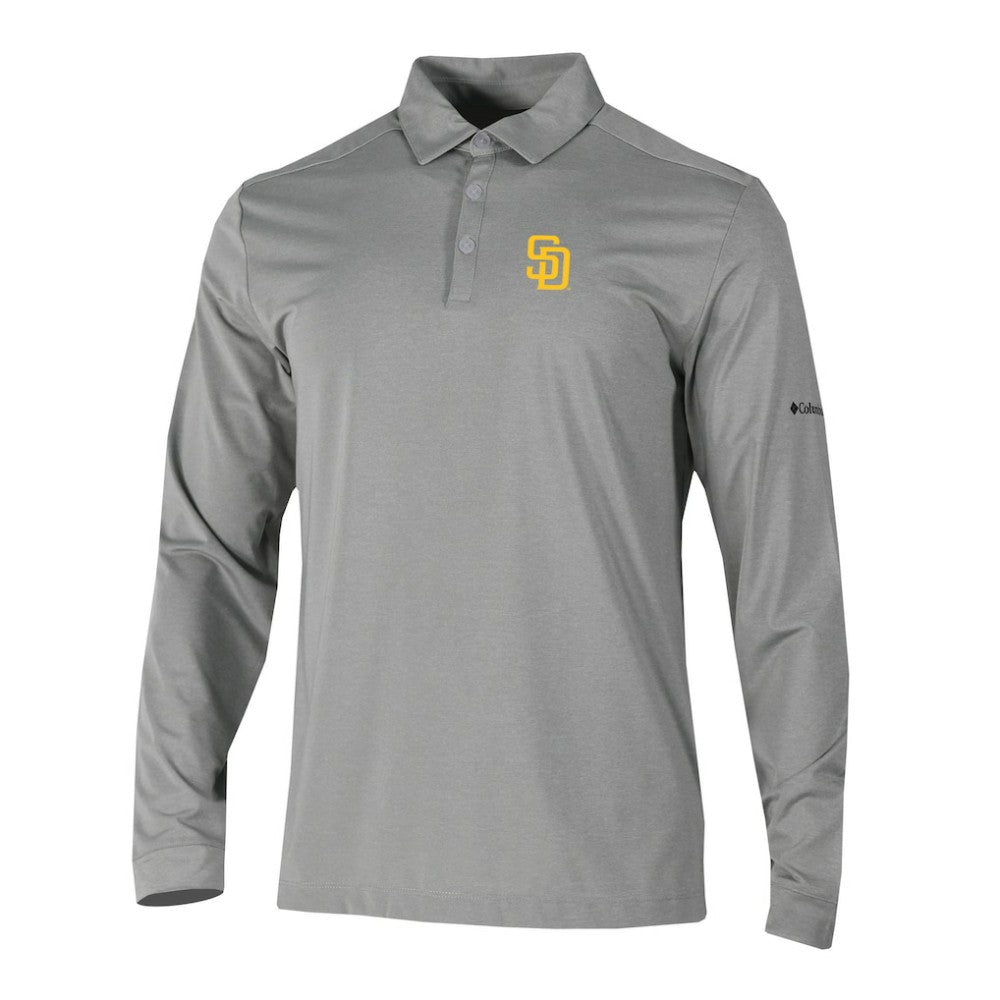 San Diego Padres Columbia Omni-Wick Pin High Long Sleeve Polo - Gray - Columbia Lifestyle