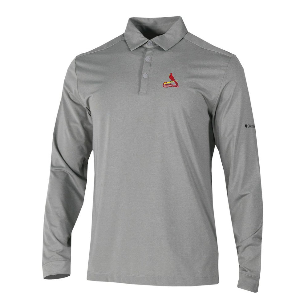 St. Louis Cardinals Columbia Omni-Wick Pin High Long Sleeve Polo - Gray - Columbia Sale