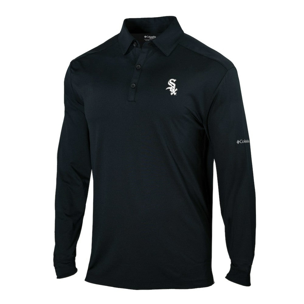Chicago White Sox Columbia Omni-Wick Pin High Long Sleeve Polo - Black - Columbia Lifestyle