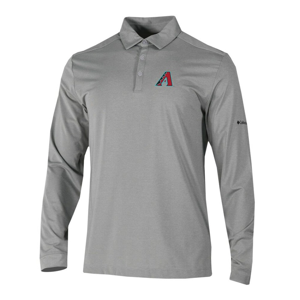 Arizona Diamondbacks Columbia Omni-Wick Pin High Long Sleeve Polo - Gray - Columbia on Sale