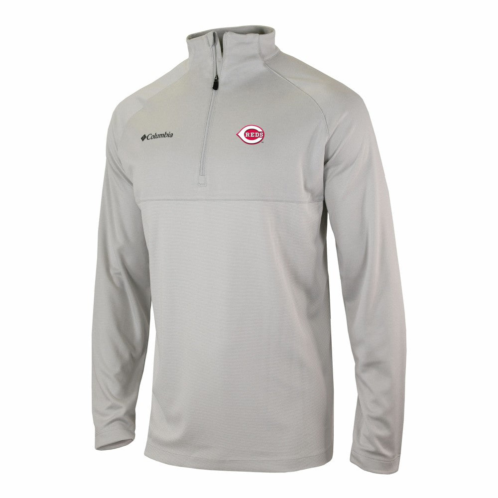 Cincinnati Reds Columbia Omni-Wick Raglan Rockin' It Quarter-Zip Pullover - Gray - Columbia Lifestyle