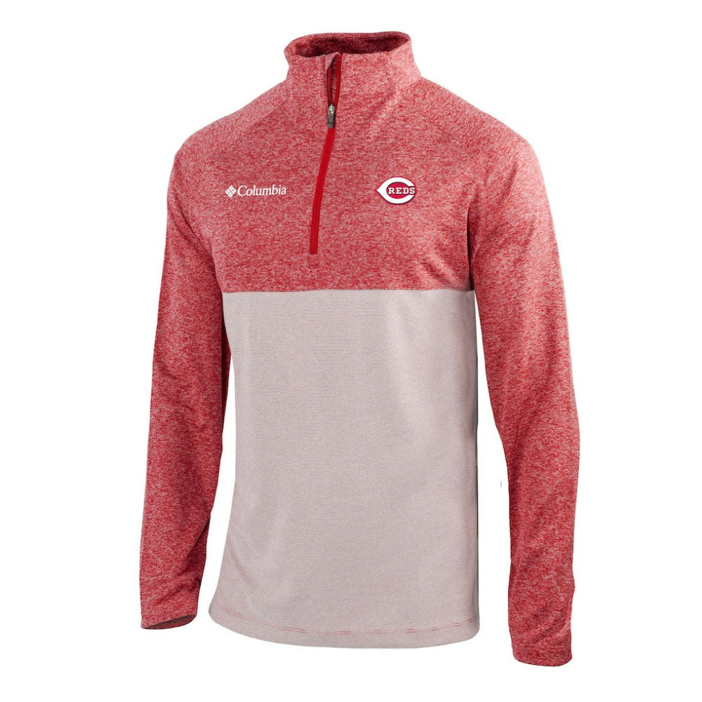 Cincinnati Reds Columbia Omni-Wick Raglan Rockin' It Quarter-Zip Pullover - Red - Columbia Lifestyle