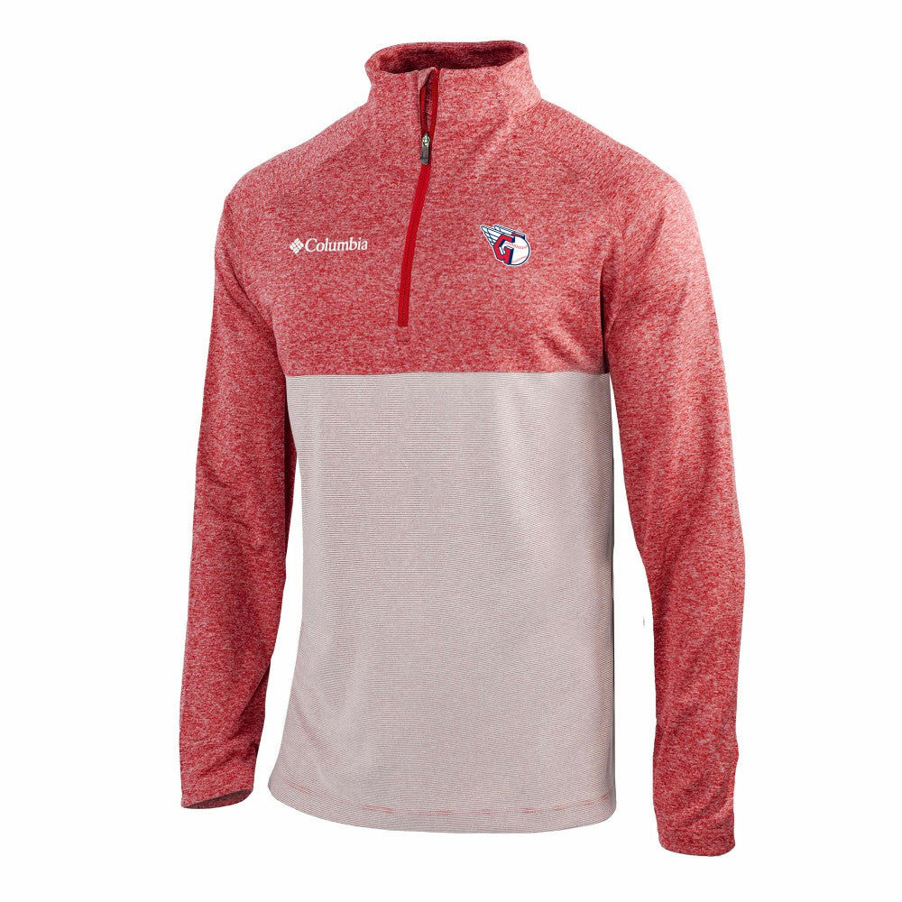 Cleveland Guardians Columbia Omni-Wick Raglan Rockin' It Quarter-Zip Pullover - Red - Columbia Online